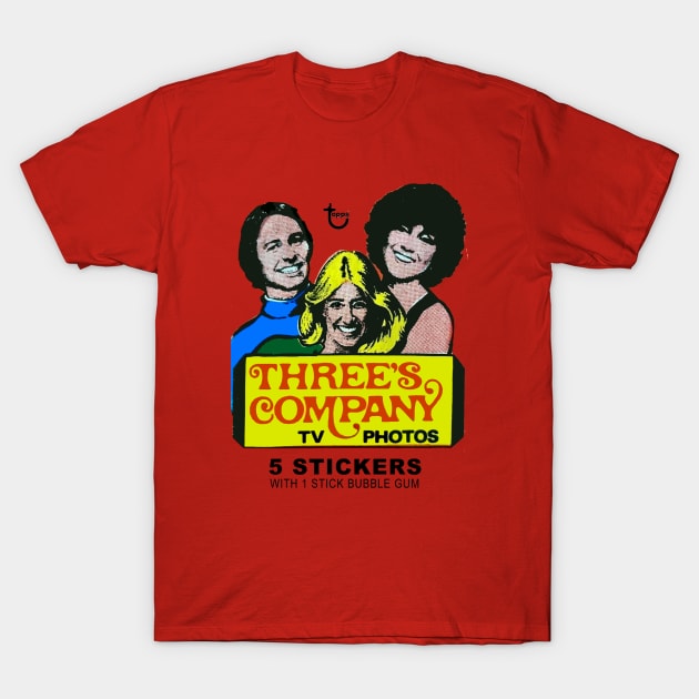 Three's Company Stickers 70s T-Shirt by Pop Fan Shop